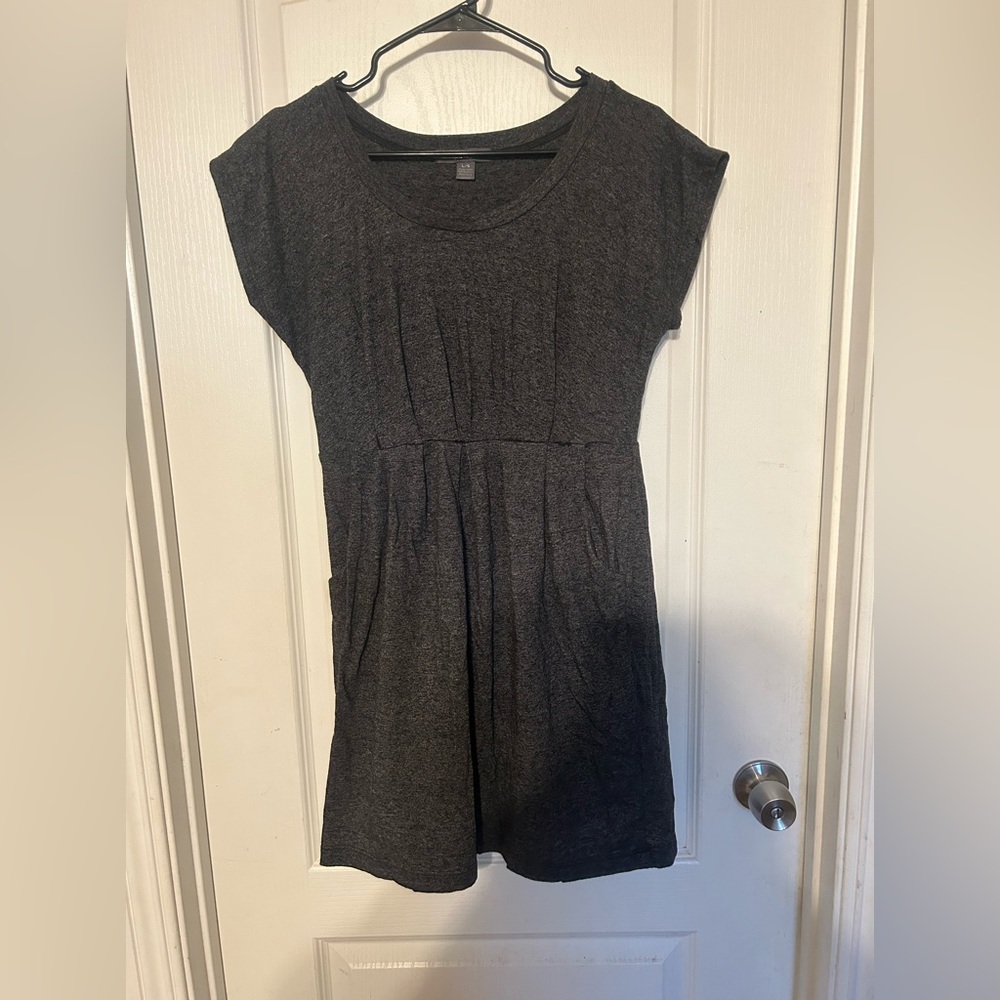 Charcoal grey mini dress with pockets